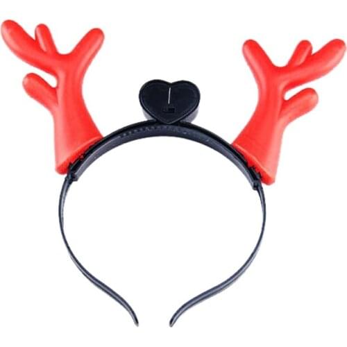 3PCS LED Flashing Antler Horns Novelty Light Up Headband for Christmas special Decoration glowing headdress Festival party night