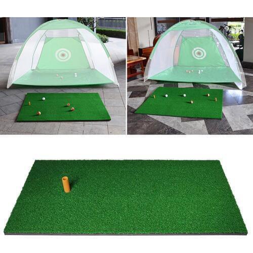 30x60cm Golf Practice Mat Cage Grass Pad Swing Golf Training Aids Outdoor/Indoor Hitting Practice Trainer Mat with Rubber Tee
