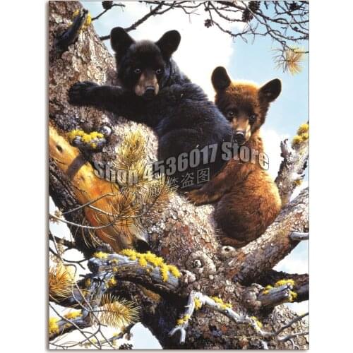 5D Diy Diamond Painting Animals Cross Stitch Embroidery Wall Sticker Diamond Mosaic Bears Christmas Painting Crafts Rhinestone