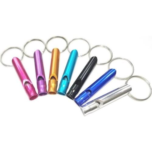 5Pcs/lot Aluminum Emergency Survival Whistle Keychain Outdoor kits For Camping Hiking Outdoor Sport Tools GYH