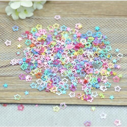 New Arrival 3mm Mixed Color Shining Hollow Rounded Corner Stars,Garment Sequins,Free Shipping