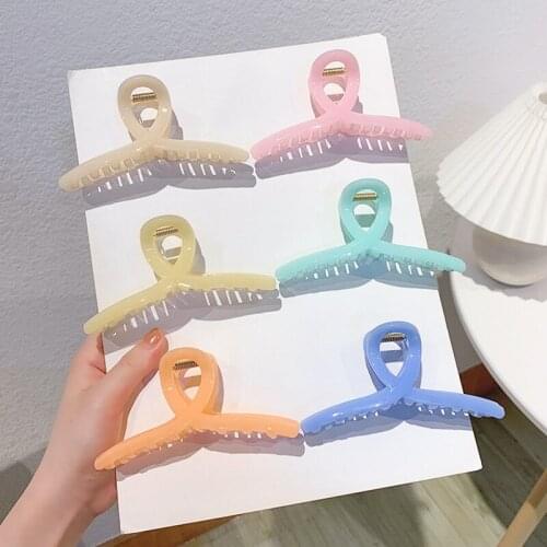 Candy-colored big claw clip horsetail hairpin ins style headgear hair accessories shower hairpin hairpin large side clip