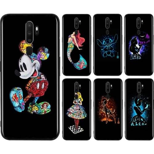 Disney Princess Marvel For OPPO AX7 A1K A94 A93 A92S A73 A72 A53S A52 A32 A31 A12E A11X A9 A5 2020 Black Soft Phone Case