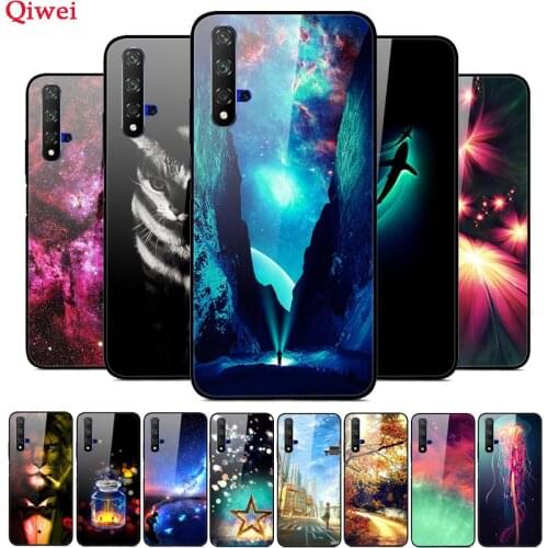 For Coque Huawei Honor 20 Case Printing Hard Back Tempered Glass Case For Huawei Honor 20 Pro Lite Honor20 YAL-L21Cover Fundas