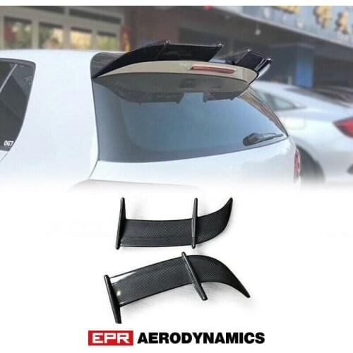For VOLKSWAGEN Golf MK6 GTI KT style Carbon Fiber Black Glossy Finished rear spoier Wing add on Exterior Accessories kit