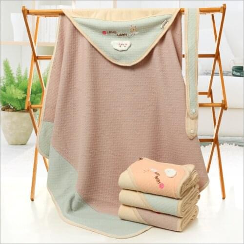 Color cotton baby swaddling blanket four seasons universal baby blanket cartoon bag covered blanket