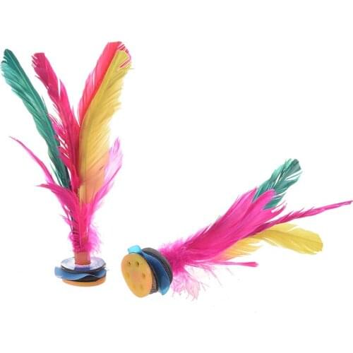 Colorful Feather Kick Shuttlecock Chinese Jianzi 2 Pcs