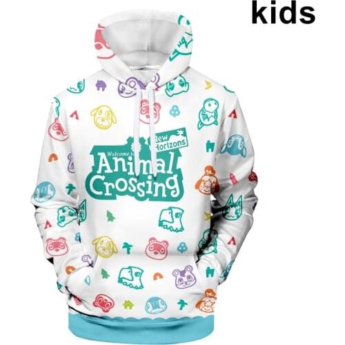 3 To 14 Years Kids Hoodie Animal Crossing New Horizons Happy Home Designer Hoodies Sweatshirt Tom Nook Leaf Children pullover