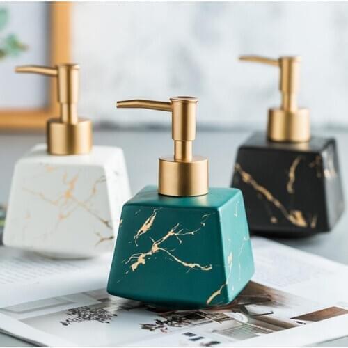 Ceramic Dispenser Hand Sanitizer Bottle Packaging Container with Pump Bathroom Storage Bottles Home Hotel Soap Containers