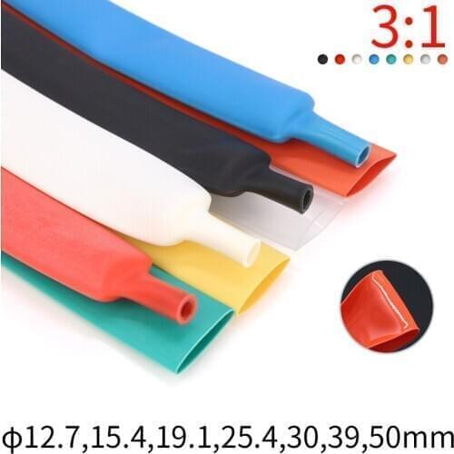 Dia 12.7/15.4/19.1/25.4/30/39/50 mm Dual Wall Heat Shrink Tube Thick Glue 3:1 ratio Shrinkable Tube Adhesive Line Wrap Wire Kit