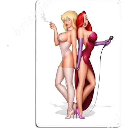 Jessica Rabbit And Holli Wood Metal Signs Cinema Living Room Club Bar Retro Wall Decor Tin sign Posters