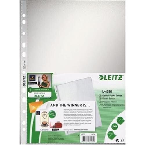 Leitz Pouch File A4 11 Hole (100 PCS) frosted klasörleri filing fine leaf documents sheet protective transparent folder bag