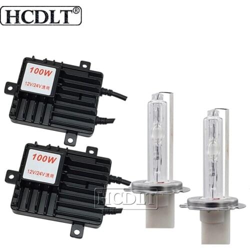 HCDLT 1 Set 12V 24V 100W Ballast Kit HID Xenon Light Bulb H1 H3 H7 H11 9005 9006 4300K 6000K 8000K Auto Xenon Headlight Lamp