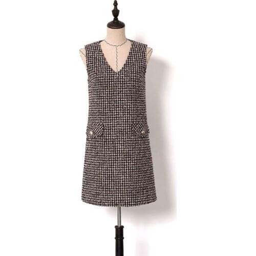 And autumn New style winter coffee wool tweed, small fragrance WAISTCOAT DRESS
