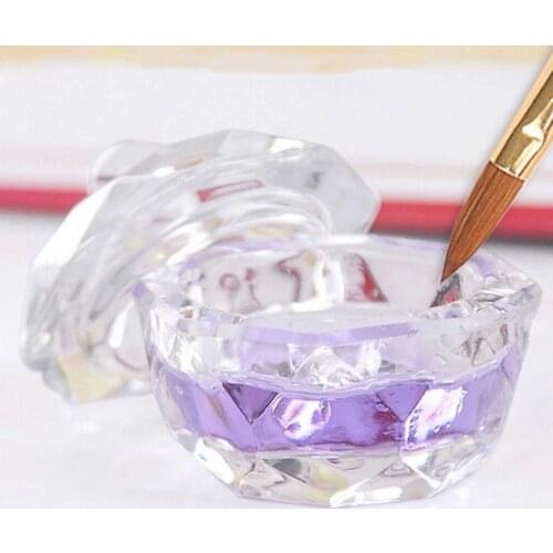 Manicure Styling Tool Transparent Glass Nail Art DIY Clear Dishes Cup with Lid Makeup Tool