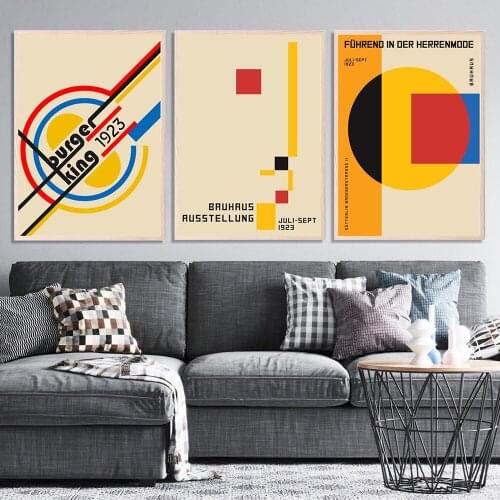 Painting Art Nordic Red Geometric Abstract Graphic Painting Core Home Decorations Poster Wall Pictures For Living Room