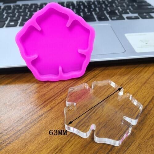 KLM new ice flower shape resin mold keychain silicone mold DIY cake silicone tool for female pendant dog tag liquid mold