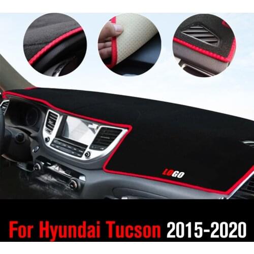 Car Dashboard Cover Avoid Light Pad Instrument Panel Mat For Hyundai Tucson 2015 2016 2017 2018 2019 2020 Carpets Accessories