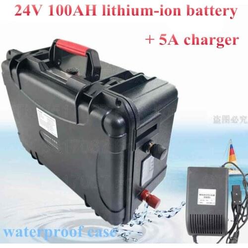 24V 100AH Electric bicycle Lithium ion Battery 24V Solar Golf Car lipo Battery + 5A charger