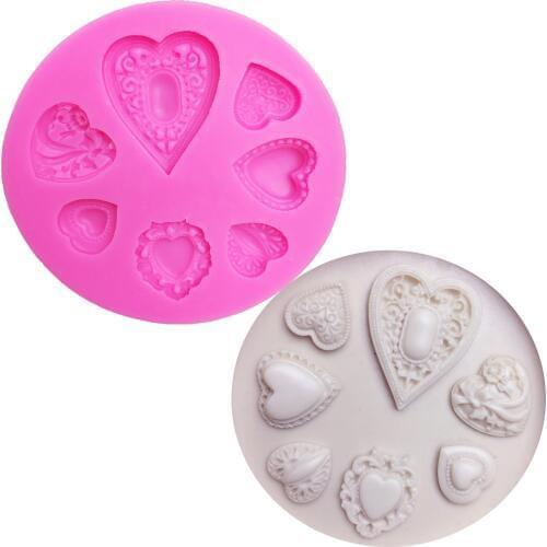 M0325 Diamond Love Silicone Molds heart Baking Tools For cake decorating