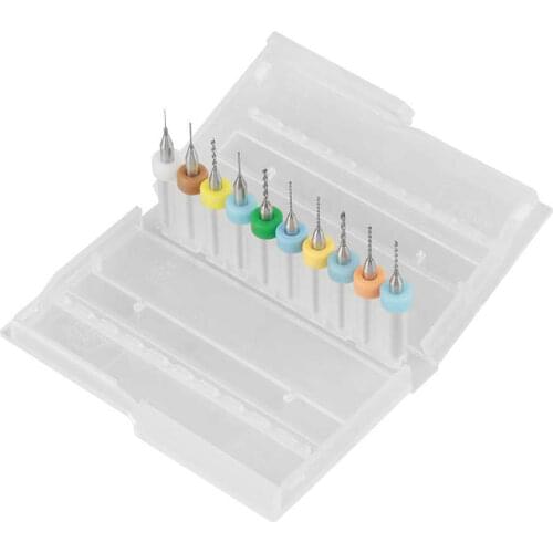 10Pcs Mini Drill Bits Set 0 3-1 2mm Multifunctional Tungsten Carbide Micro Drill Bits Set Tool for Print Circuit Board