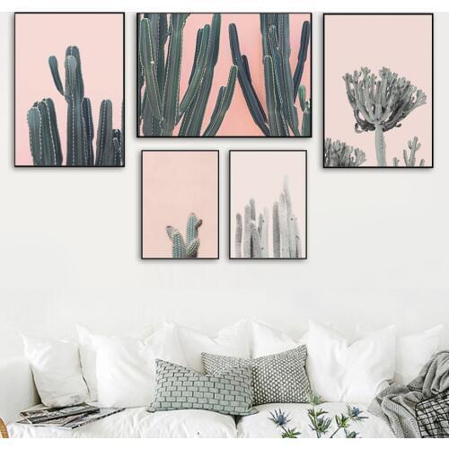 Wall Art Canvas Painting Desert Cactus Tree Plant Nordic Posters And Prints Salon Canvas Pictures For Living Room Decor