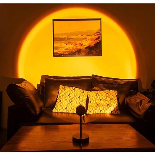 Night Light Projector Led Lamp,180 Degree Rotation Sunset Rainbow Projection Lamp Sunset Night Light for Living Room Decor 2021