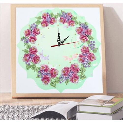 DIY 5D Special Shape Crystal Rhinestone Genuine Clock Watch Diamond Painting 30 x 30 cm