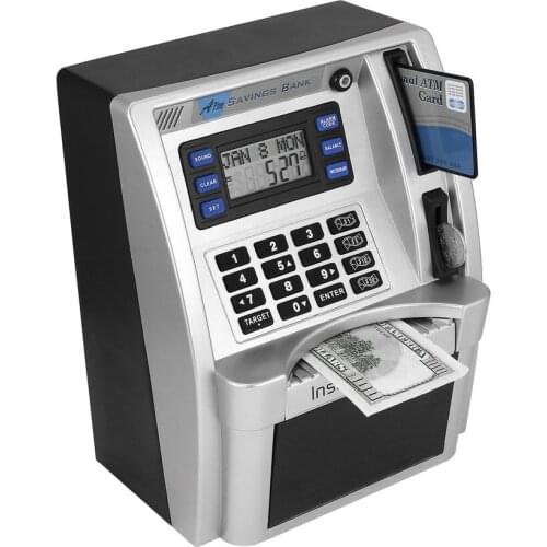 Hot ATM Savings Bank Toys Kids Talking ATM Savings Bank Insert Bills Perfect for Kids Gift Dollar Currency Detector