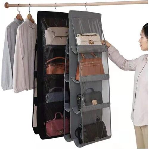 Closet closet hanging handbag storage bag transparent storage bag door wall transparent sundry shoe bag with hanging bag