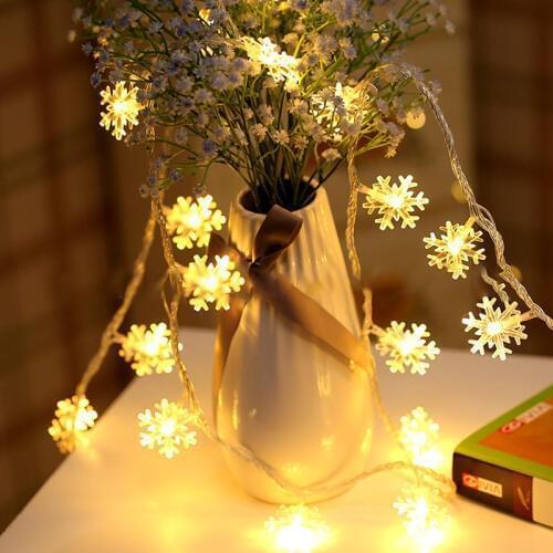 2/3M Christmas Gift String Fairy Lights Snowflake Led Garland for Merry Christmas New Year Gifts Christmas Decorations for Home