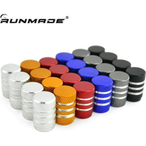 Runmade 4x Aluminum Tyre Wheel Stem Air Valve Caps Car Tire Valve Universal Auto Truck Bike Bicycle Dust Dustproof Caps
