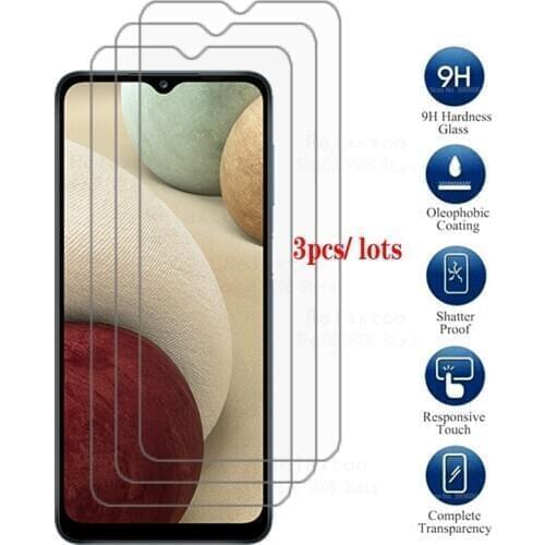 Samsun a12 glass protector on for samsung galaxy a12 a 12 12a screen protection film samsunga12 6.5'' safty glass 3pcs galax a12