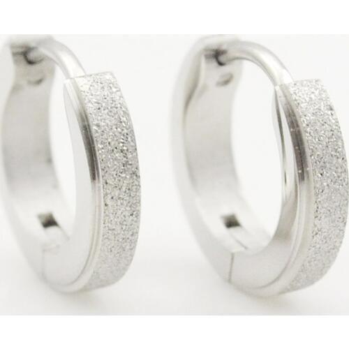 Stainless Steel Earring For Men Small Scrub Round Hoop Earings Circle Jewelry Christmas Gift GE143