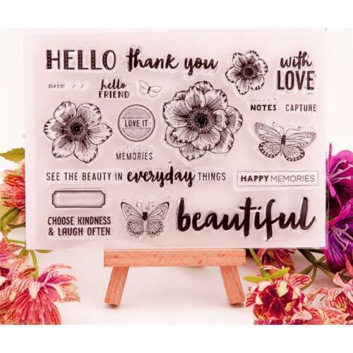 Hot sale Flowers Transparent Clear Stamps / Silicone Seals Roller Stamp for DIY scrapbooking photo album/Card Making