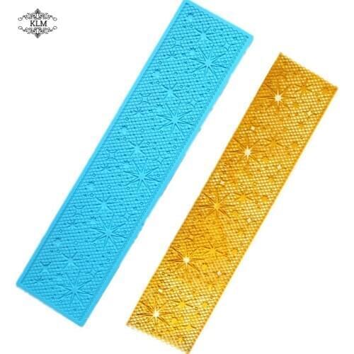 Lace star silicone mold cake tool fondant tool for cake side decoration accessories kitchen baking mold sugar flower making tool