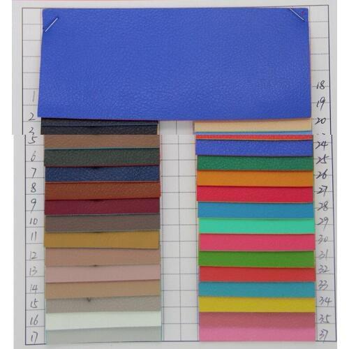 Colored edge embossed litchi synthetic PVC leather / high quality thicker imitation leather colored side / faux leather