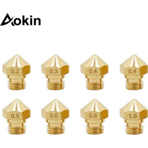 MK10 Nozzle 0.2mm 0.3mm 0.4mm 0.5mm 0.6mm 0.8mm 1.0mm Copper M7 Threaded Part For Extrusion 1.75mm Filament MK10 Brass Nozzles