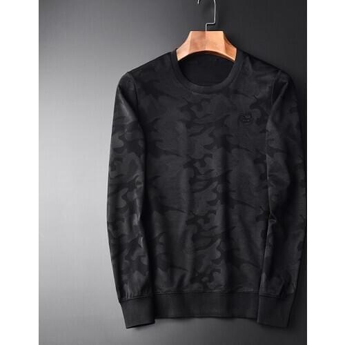 Embroidered Sweatshirts Men Plus Size 4xl Luxury Camouflage Round Collar Sweatshirt Male Chest Embroidery Hoodies Mens