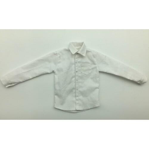 12'' Male Figure Top Clothes White Long Sleeve Dress Shirt 1/6 Scale Formal Suit Accessories