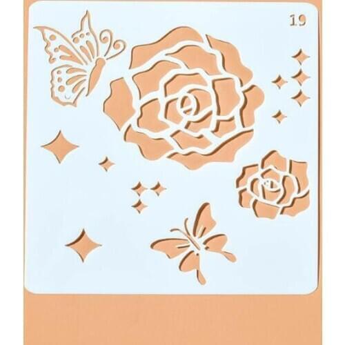 1pc Stencil Bullet Journal Painting Templates Butterfly Rose Diy Scrapbooking Stamp Album Decor Embossing Office school supplies