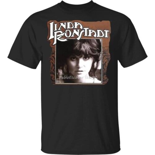 Linda Ronstadt T-Shirt Vintage 1976 Linda Ronstadt Queen T-Shirt Black Men- Cool Gift Personality Tee Shirt
