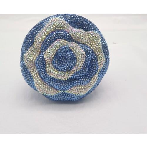 XIYUAN Gold/Blue Crystal Rhinestone Evening Clutch Bag Designer Female Wedding Clutches Bags Fashion Lady Small Diamond Wallet