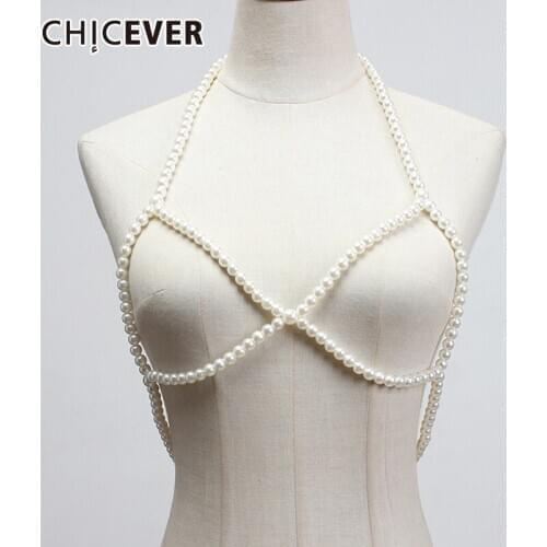 CHICEVER Korean Pearls Girdle For Women Patchwork Bowknot Designer Girls Style Fashion Accessories Female 2021 New Tide