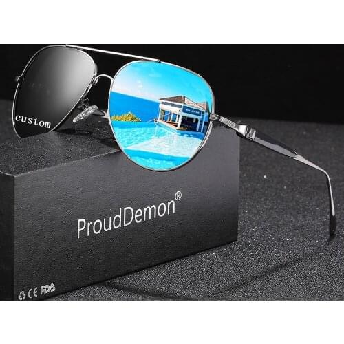 Print Name on Sunglasses Pilot Men Women Polarized Classic Aluminum Driving Customized Logo Design Laser lens Cheap Sun Glasses