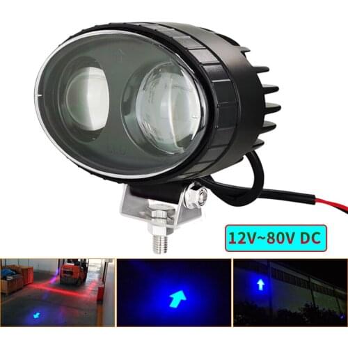 1 Piece Brightness Super Spot 12V~80V DC Forklift Warning Light Led Blue Light Safety Light Blue Arrow Reversing Boundary Light