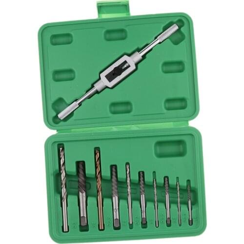 11 PCS Stainless Steel Fishing Tackle Boxes Damaged Broken Screw Extractor Drill Bit Bolt Stud Remover Tool Kit Set