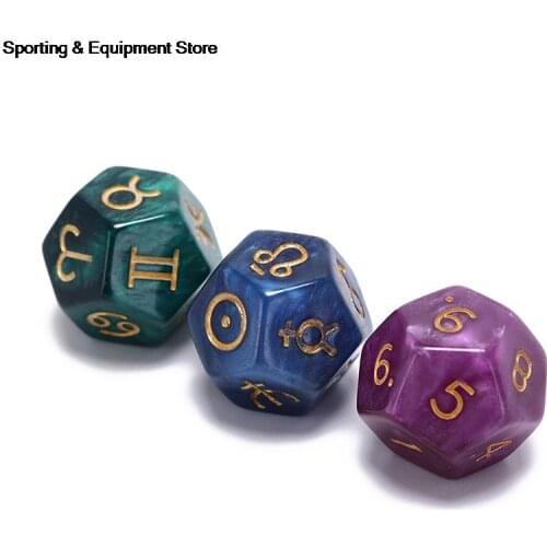 20mm 3Pcs Astrological Dice Set Multi-Faceted Resin Dice For Constellation Games Entertainment