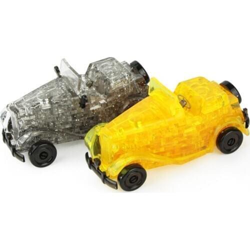 3D Vintage Car Vehicle Crystal Puzzles DIY Assembly Model Educational Kids Toy