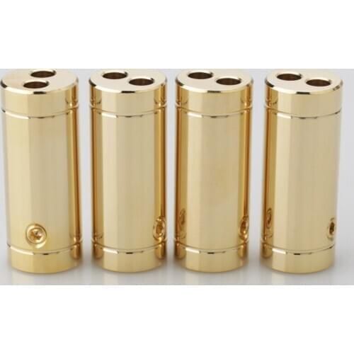 4 pcs Gold Plated Speaker Cable Audio Cable Wire Pants Boots Y splitter 1 to 2 10MM Cable Pants